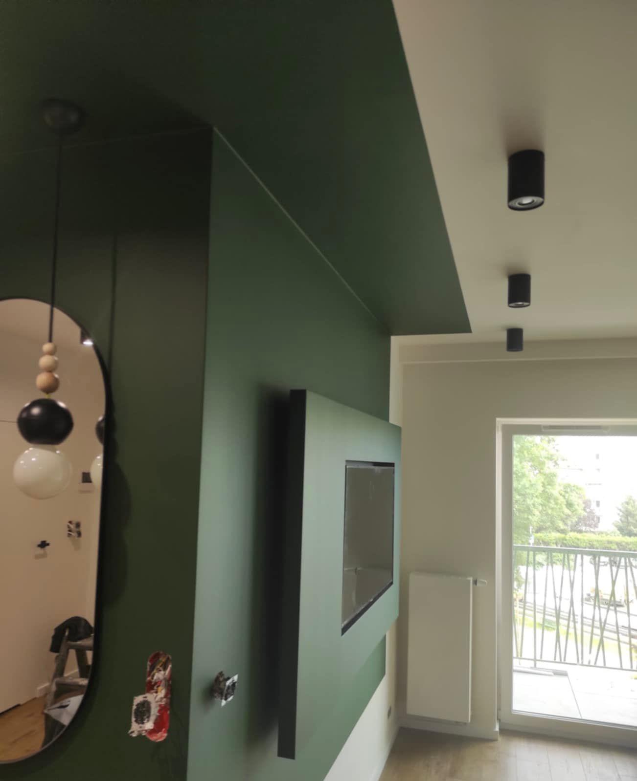 Nowoczesna zabudowa G-K z wnęką TV — Kraków – zdjęcie 2