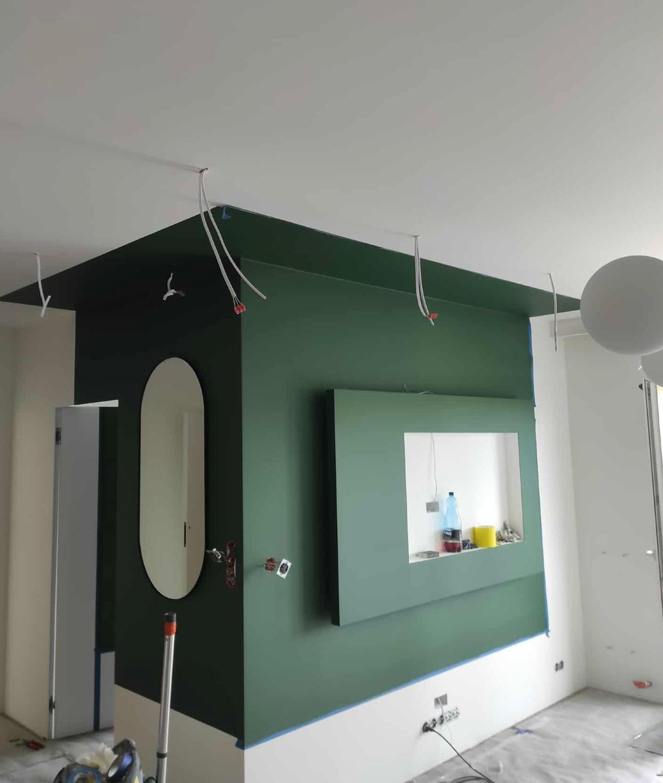 Nowoczesna zabudowa G-K z wnęką TV — Kraków – zdjęcie 3